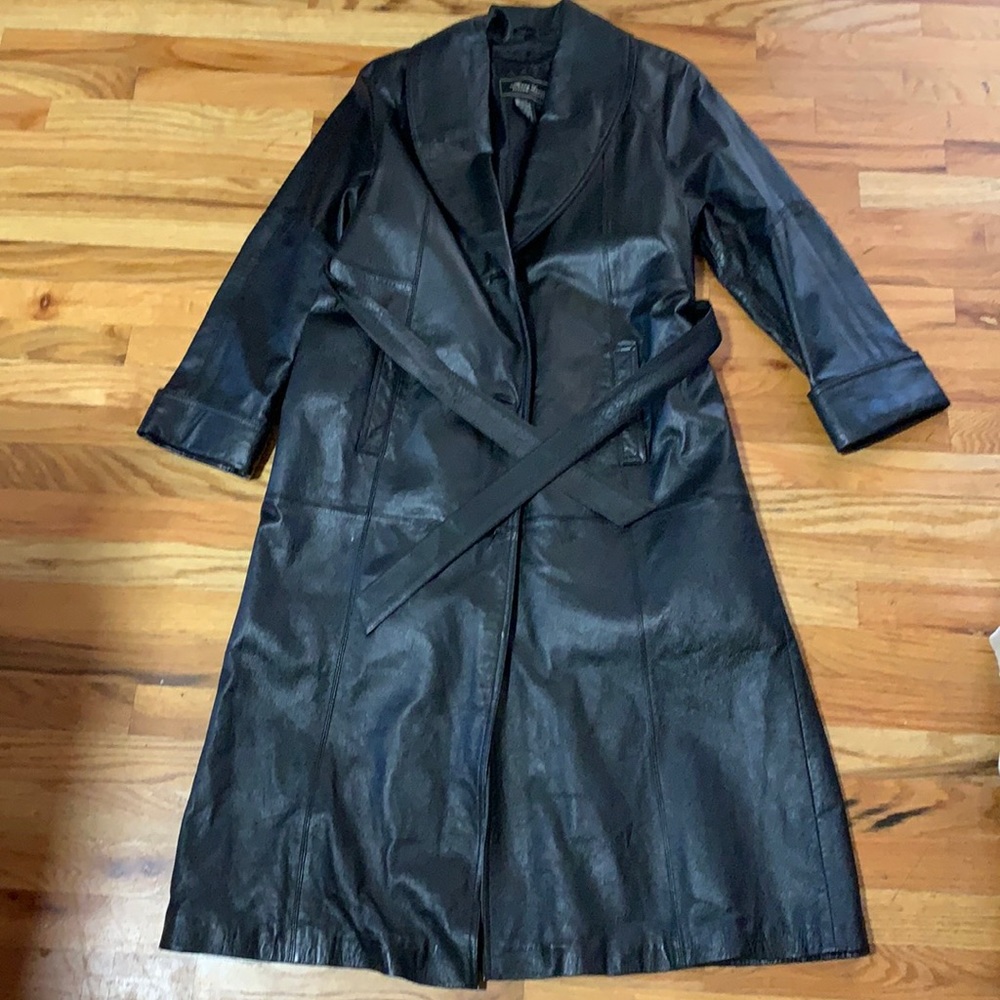 Vintage Leather Trench Coat